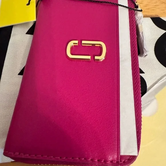 NWT Marc Jacobs Lipstick pink The J Marc Top Zip Multi Wallet - Picture 3 of 6